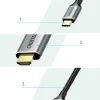 Choetech kit adapter HUB USB Type C - HDMI 2.0 (3840 x 2160 @ 60Hz) szürke (HUB-H12) + USB kábel Type C - HDMI (3840 x 2160 @ 60Hz) 2m szürke (CH0021) thumbnail