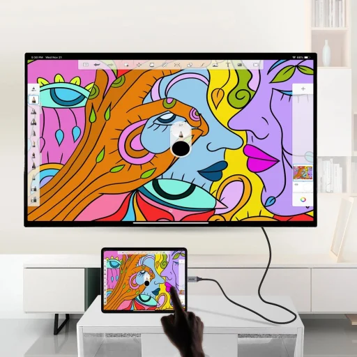 Choetech kit adapter HUB USB Type C - HDMI 2.0 (3840 x 2160 @ 60Hz) szürke (HUB-H12) + USB kábel Type C - HDMI (3840 x 2160 @ 60Hz) 2m szürke (CH0021) - 8