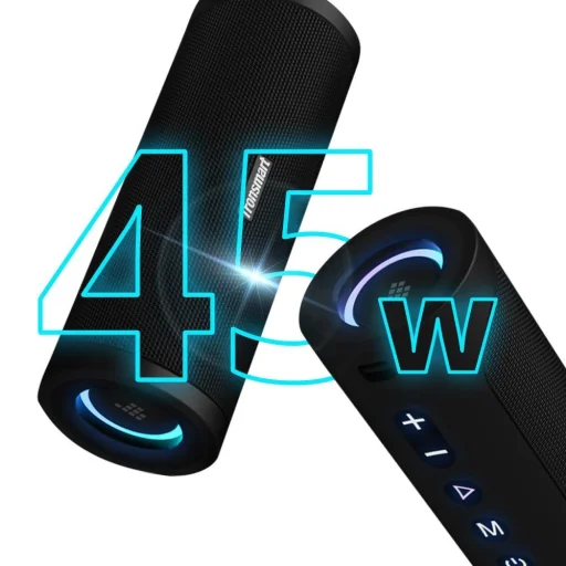 Tronsmart T6 Pro Hordozható Vezeték Nélküli Bluetooth 5.0 Hangszóró 45W LED Háttérvilágítás Fekete (448105) - 4