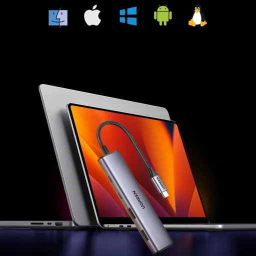 HUB USB-C - 2 x USB-A / 2 x USB-C 20 cm Ugreen CM473 - szürke - 2