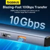 USB HUB 6in1 Baseus Metal Gleam Series II USB-A/USB-C/USB-C PD/HDMI/RJ45 - fekete thumbnail