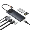 USB HUB 11in1 Baseus Metal Gleam Series II USB-A/USB-C PD/HDMI/DP/RJ45/SD/TF - fekete thumbnail