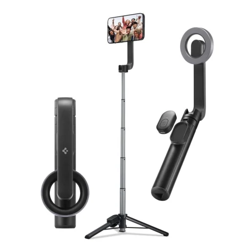 Spigen S570W selfie tyč MagSafe tripod s Bluetooth - čierna - 1