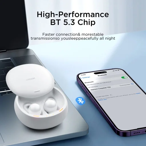 Joyroom JR-TS2 Cozydots sorozatú vezeték nélküli fejhallgató aktív zajcsökkentéssel, Bluetooth 5.3 - fehér - 6