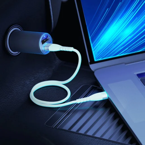 3mk Hyper Autós Töltő USB-C USB-A 100W - ezüst - 3