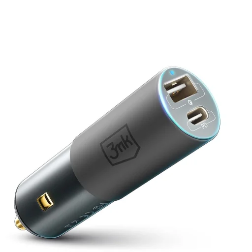 3mk Hyper Autós Töltő USB-C USB-A 100W - ezüst - 6