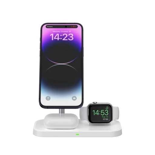 Tech-Protect QI15W-A22 induktív MagSafe töltő 3in1 MagSafe állvánnyal okostelefonhoz / Apple Watch-hoz / AirPods-hoz - fehér - 2