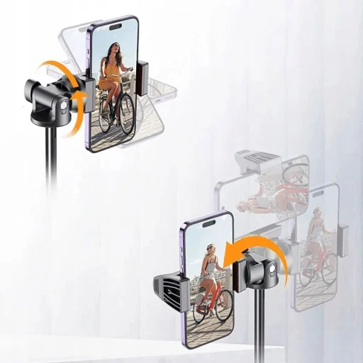 Tech-Protect L03S Bluetooth selfie bot távirányítóval, állvánnyal akár 148 cm-ig és 180°-os fejjel - fekete - 2