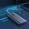 Choetech multifunkcionális HUB kijelzővel 12in1 USB-C to USB-C / USB-A / HDMI / VGA / AUX / SD / TF szürke (HUB-M26) thumbnail