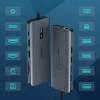 Choetech multifunkcionális HUB kijelzővel 12in1 USB-C to USB-C / USB-A / HDMI / VGA / AUX / SD / TF szürke (HUB-M26) thumbnail