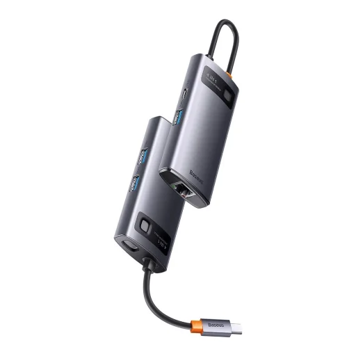 Baseus Metal Gleam Series HUB 4 az 1-ben USB Type C - 3 x USB 3.2 Gen. 1 / RJ45 (WKWG070113) - 19
