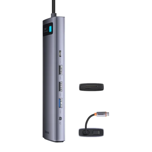 Baseus Metal Gleam multifunkcionális HUB USB Type C 12-az-1-ben HDMI / DP / USB Type C / minijack 3,5mm / RJ45 / SD (WKWG020213) - 21