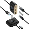 Baseus Square round 4 az 1-ben USB HUB Adapter (USB3.0 TO USB3.0  1 + USB2.0  3) 1m Fekete (CAHUB-AY01) thumbnail