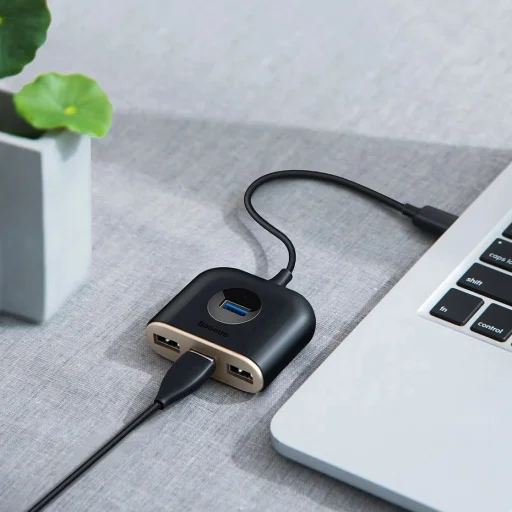 Baseus Square round 4 az 1-ben USB HUB Adapter (USB3.0 TO USB3.0  1 + USB2.0  3) 1m Fekete (CAHUB-AY01) - 15