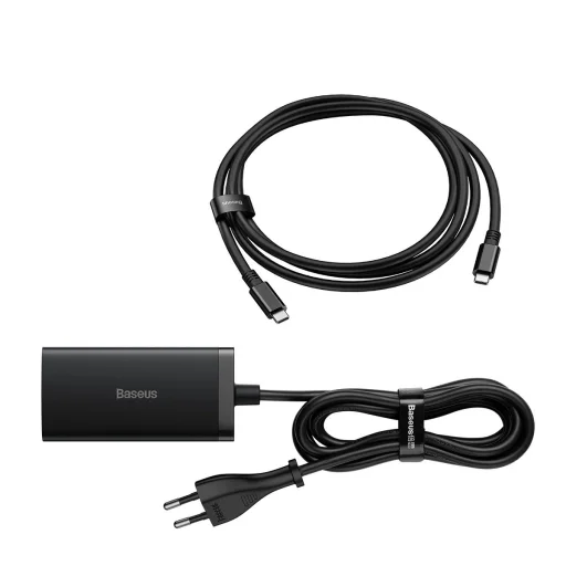 Baseus gyors töltő GaN5 Pro HUB HDMI 2 x USB-C / USB-A / HDMI 4K 30Hz 1.5m fekete + USB-C kábel - USB-C 100W 40Gb/s (USB4) 1m (CCGP110201) - 6