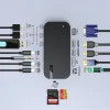 HUB Choetech M52 USB-C - USB-C PD/USB-C/USB-A/HDMI/VGA/DP/SD/TF/RJ45/AUX - szürke thumbnail