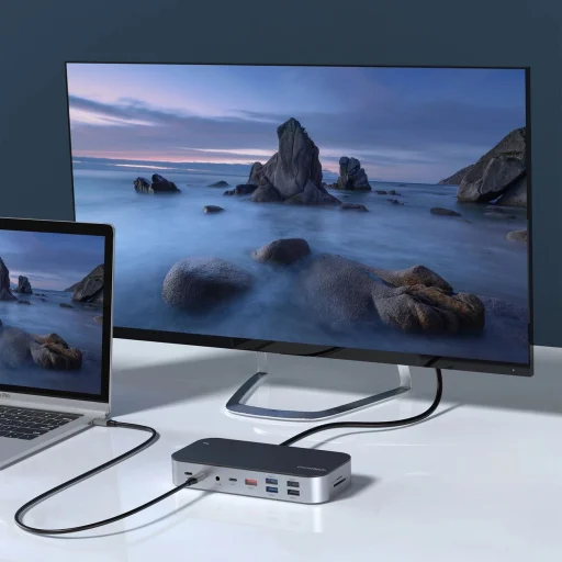 HUB Choetech M52 USB-C - USB-C PD/USB-C/USB-A/HDMI/VGA/DP/SD/TF/RJ45/AUX - szürke - 6