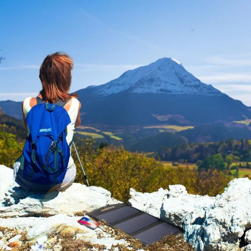 Choetech SC001 napelemes összecsukható töltő 19W 2x USB-A - fekete - 11