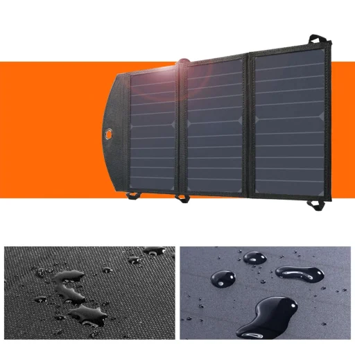 Choetech SC001 napelemes összecsukható töltő 19W 2x USB-A - fekete - 5