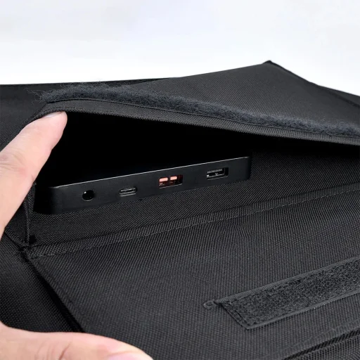 Choetech SC009-V2 összecsukható napelemes töltő 100W USB-C / 2x USB-A PD QC - fekete - 13