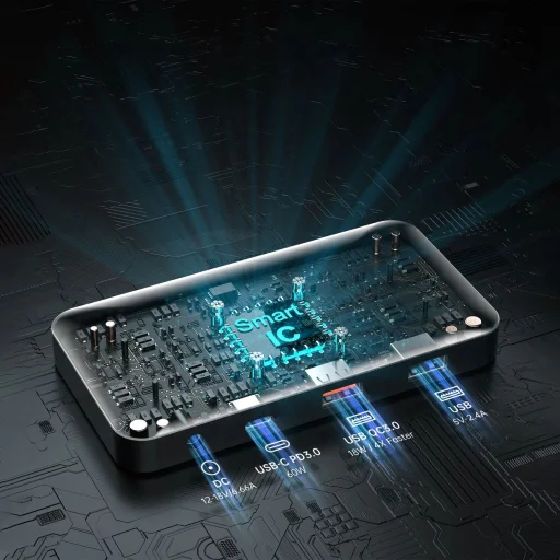 Choetech SC008 napelemes összecsukható töltő 120W DC / USB-C / 2x USB-A - fekete - 4