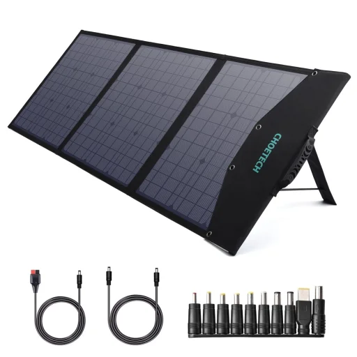 Choetech SC008 napelemes összecsukható töltő 120W DC / USB-C / 2x USB-A - fekete - 2