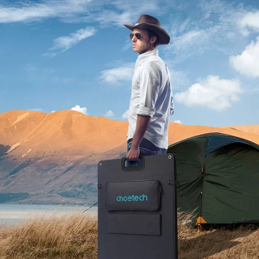 Choetech SC011 napelemes töltő 200W hordozható napelemtábla - fekete - 4