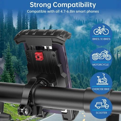 Choetech H067 állítható biciklis telefon tartó - szürke - 9