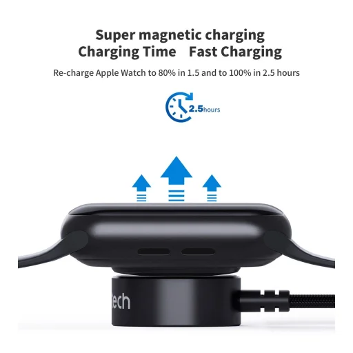 Choetech T319 MFI 5W vezeték nélküli töltő Apple Watch + USB-C kábel - fekete - 2