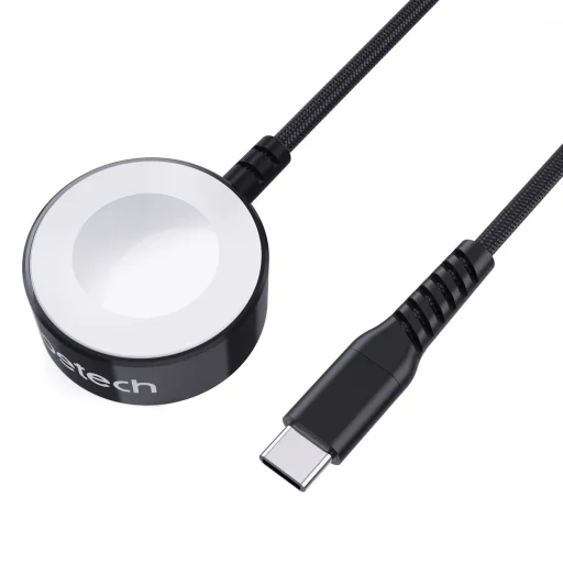 Choetech T319 MFI 5W vezeték nélküli töltő Apple Watch + USB-C kábel - fekete - 11