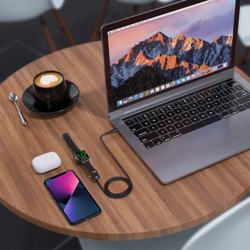 Choetech T319 MFI 5W vezeték nélküli töltő Apple Watch + USB-C kábel - fekete - 12