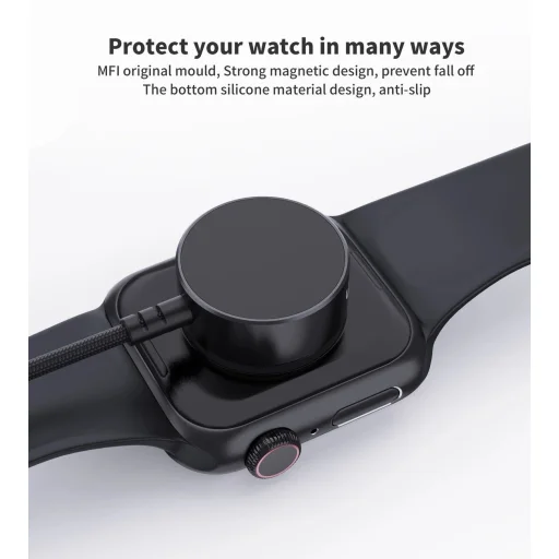 Choetech T319 MFI 5W vezeték nélküli töltő Apple Watch + USB-C kábel - fekete - 5