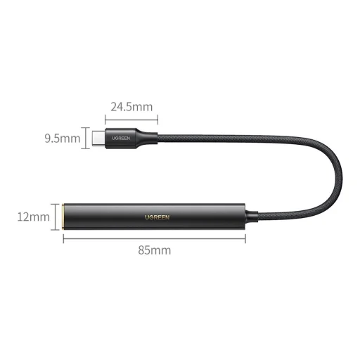 Ugreen CM545 DAC fejhallgató erősítő USB-C-ről 3.5 mm mini jack-ra - fekete - 3