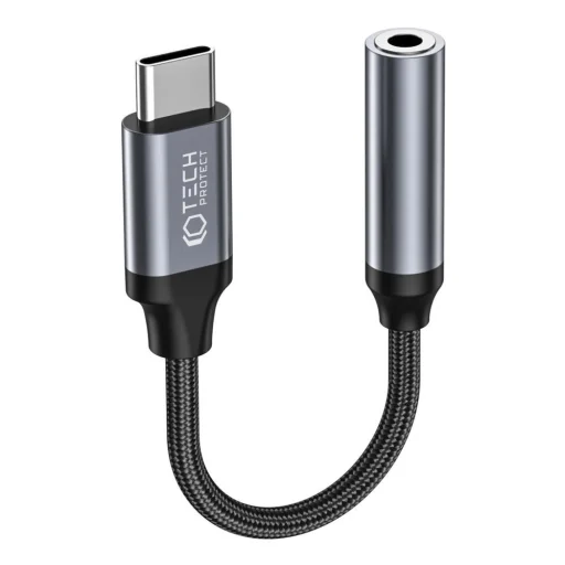 Tech-Protect UltraBoost USB-C / 3.5mm mini jack adapter - fekete - 1
