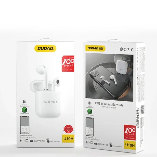 Dudao U10B TWS vezeték nélküli fülbe helyezhető fülhallgató - fehér - 5