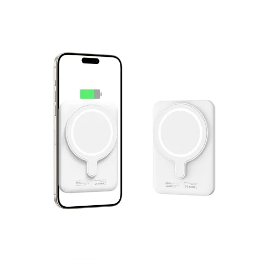 Tech-Protect LifeMag PB10 Powerbank MagSafe-val 5000mAh 15W USB-C port - fehér + USB-C kábel - 3