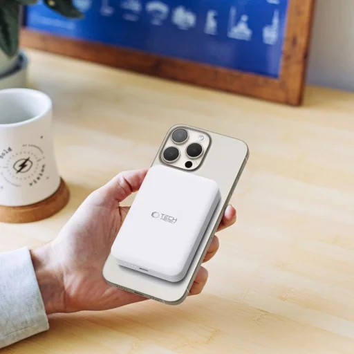 Tech-Protect LifeMag PB11 Powerbank MagSafe funkcióval 10000mAh 15W USB-C port - fehér + USB-C kábel - 8