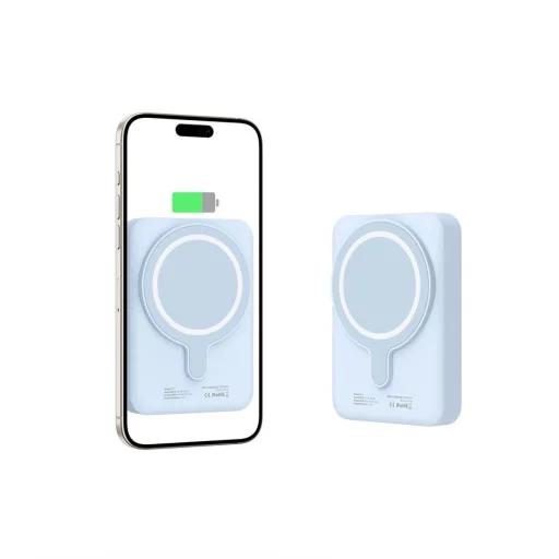 Tech-Protect LifeMag PB11 Powerbank MagSafe funkcióval 10000mAh, 15W USB-C port - kék + USB-C kábel - 3