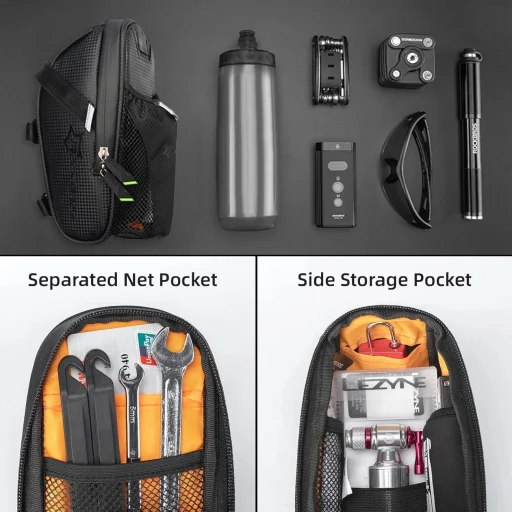 Rockbros C7-1 vízálló kerékpáros táska nyeregre rögzíthető 1.5l - fekete - 11