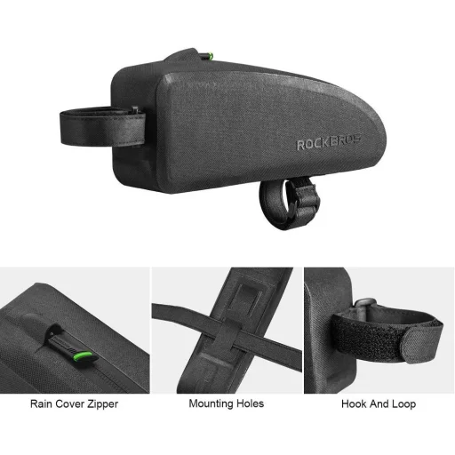 Rockbros AS-019-1 kerékpárváz táska vízálló 1.6 l - fekete - 4