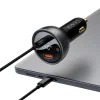 Baseus Digitális Kijelzős Gyors Autós Töltő USB-A / USB-C PD3.1 140W fekete + USB-C kábel Baseus Superior Series 5A 240W 1m fekete - 4