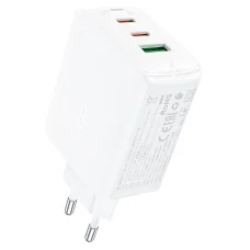 Acefast gyors töltő GaN (2x USB-C / USB-A) PPS / PD / QC4+ 65W fehér (A41)