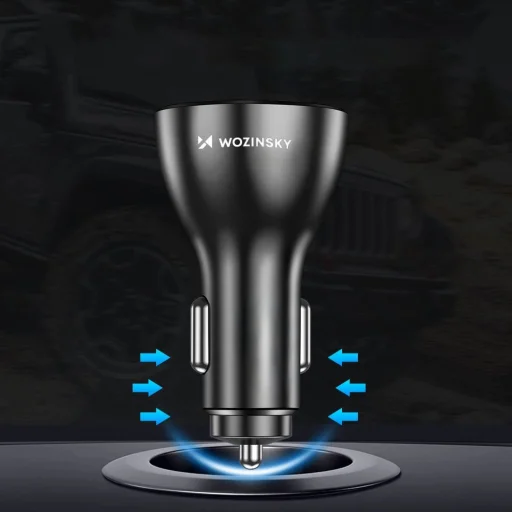 Wozinsky WCCAW 50W 4x USB-A QC autós töltő - fehér - 4