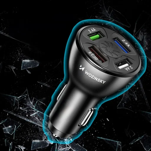 Wozinsky WCCAW 50W 4x USB-A QC autós töltő - fehér - 5