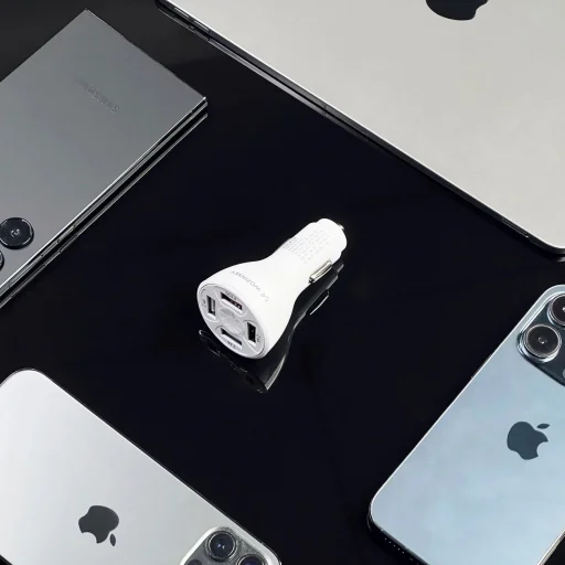 Wozinsky WCCAW 50W 4x USB-A QC autós töltő - fehér - 10