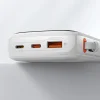 Baseus Qpow Digital Display Power Bank gyors töltéssel 10000mAh 20W QC/PD/SCP/FCP beépített Lightning kábellel Fehér thumbnail