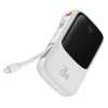 Baseus Qpow Digital Display Power Bank gyors töltéssel 10000mAh 20W QC/PD/SCP/FCP beépített Lightning kábellel Fehér thumbnail