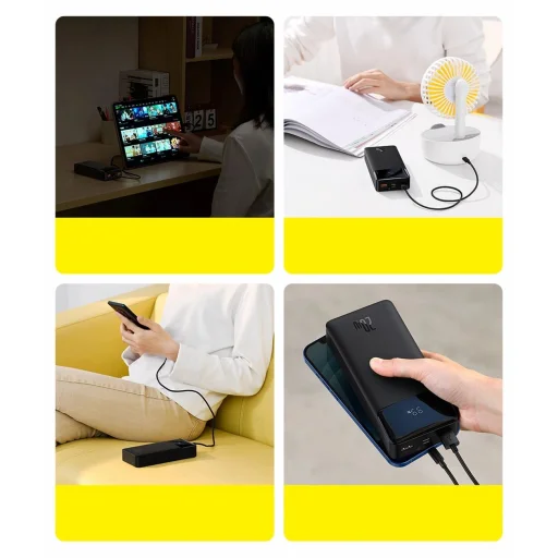 Baseus Bipow gyors töltésű power bank 10000mAh 20W fehér (Overseas Edition) + USB-A - Micro USB kábel 0.25m fehér (PPBD050502) - 12