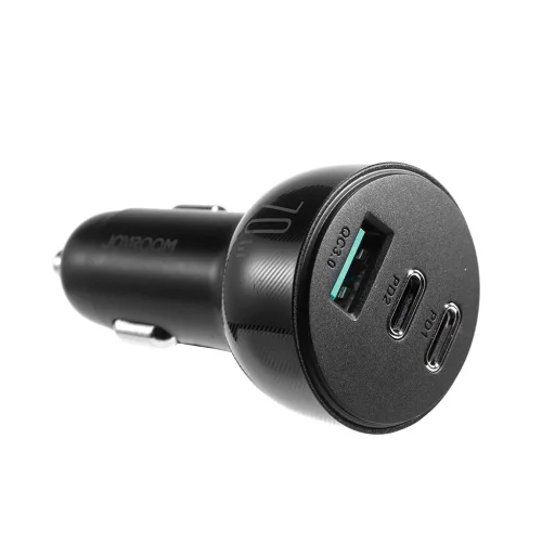 Joyroom autós töltő 70W, 3 porttal: USB, 2 x USB C fekete (JR-CL26) - 5