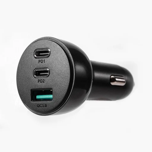 Joyroom autós töltő 70W, 3 porttal: USB, 2 x USB C fekete (JR-CL26) - 8